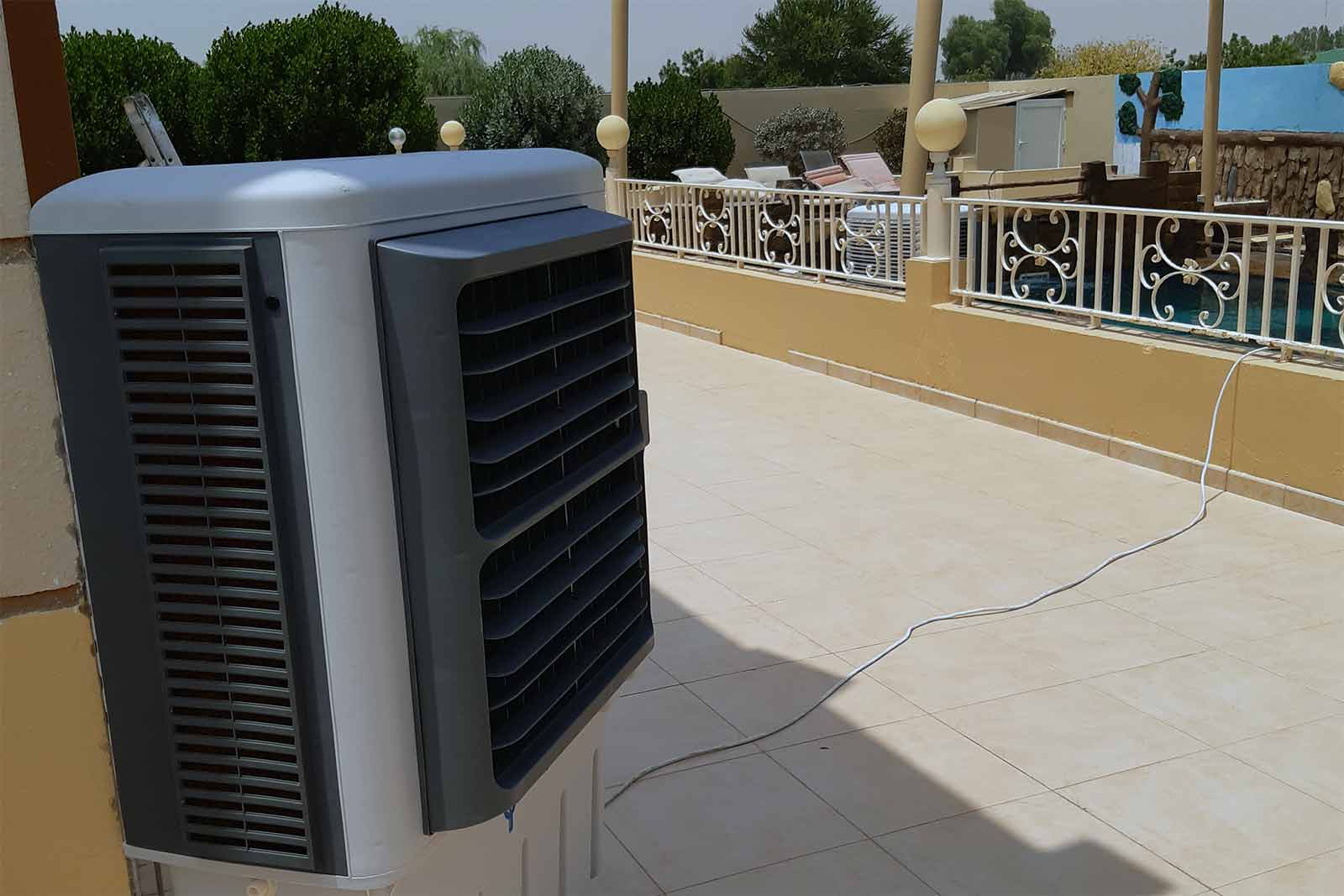 Commercial Air Cooler provided by Air Cooler Dubai for outdoor cooling in a villa.